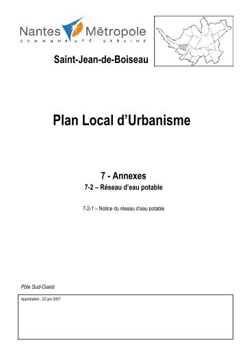 Annexe eau potable notice - Le plan local d'urbanisme de Nantes ...