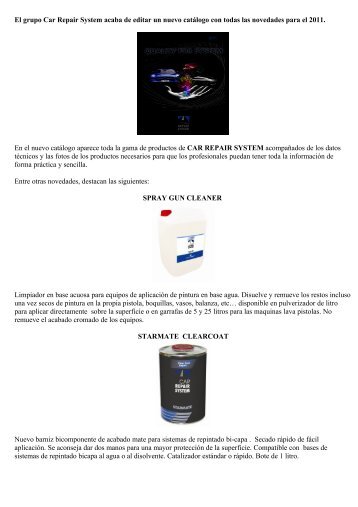 Nuevo Catálogo Car Repair System - Novedades 2011 - El Chapista