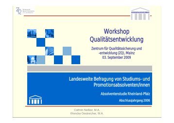 Absolventenstudie Rheinland-Pfalz Abschlussjahrgang 2006