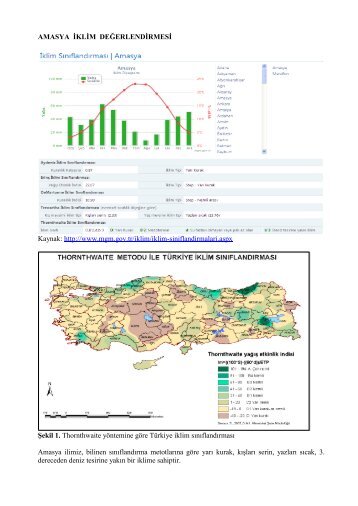 AMASYA Ä°KLÄ°M DEÄERLENDÄ°RMESÄ° Kaynak: http://www.mgm.gov ...