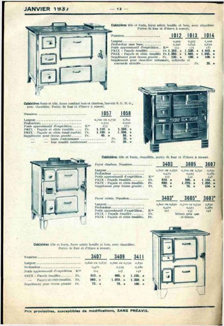 POELES GODIN, CUISINE CHAUFFAGE GAZ, 1937 - Ultimheat