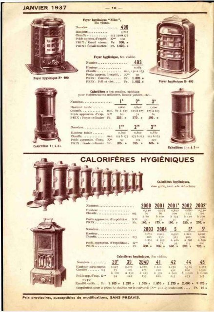 POELES GODIN, CUISINE CHAUFFAGE GAZ, 1937 - Ultimheat