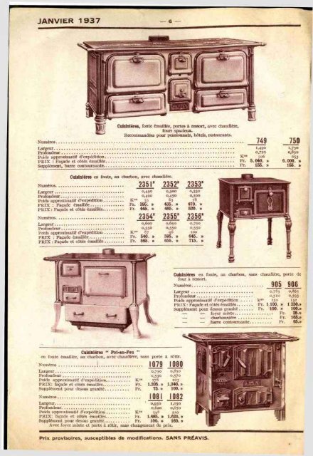 POELES GODIN, CUISINE CHAUFFAGE GAZ, 1937 - Ultimheat