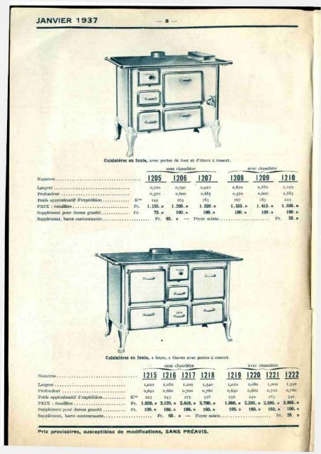 POELES GODIN, CUISINE CHAUFFAGE GAZ, 1937 - Ultimheat