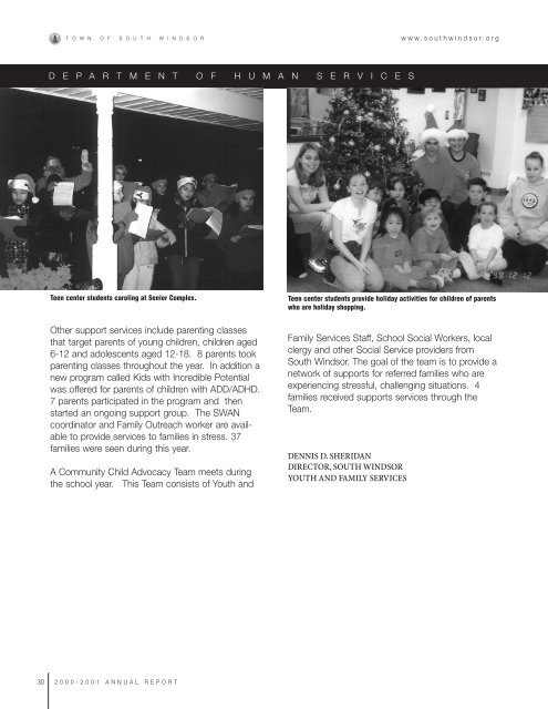 2001 Annual Report - Town of South Windsor