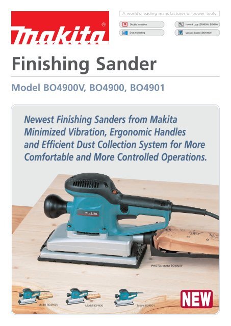 Finishing Sander Model BO4900V, BO4900, BO4901 - Makita