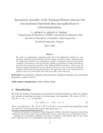 Asymptotic normality of the Nadaraya-Watson estimator for ... - Index of