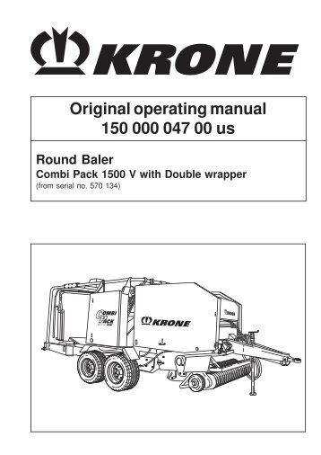 Original operating manual 150 000 047 00 us