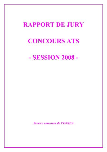 Rapport ATS 2008 - Concours ENSEA