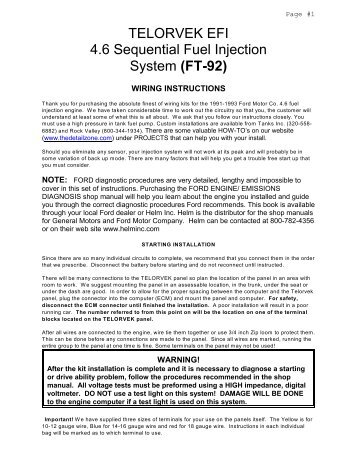 product installation instructions - Ron Francis Wiring