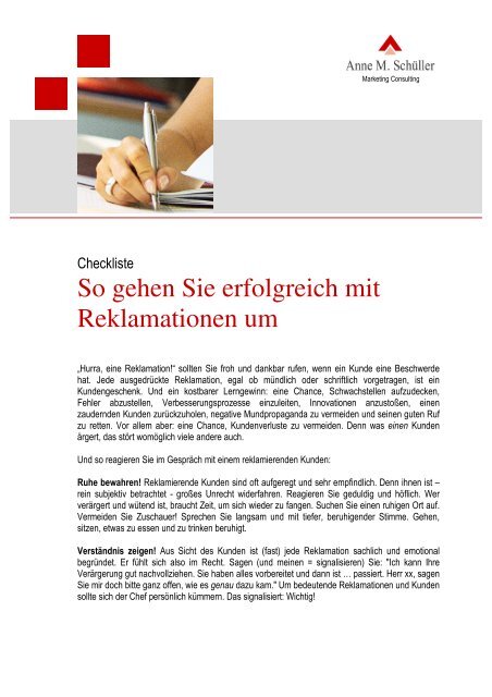 So gehen Sie erfolgreich mit Reklamationen um - Touchpoint ...