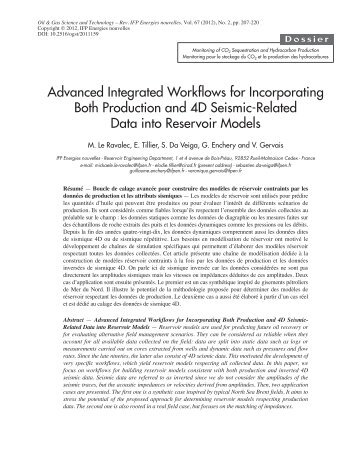 Advanced Integrated Workflows for Incorporating Both ... - HAL - IFPEN