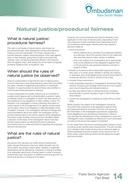 Natural justice/procedural fairness - NSW Ombudsman