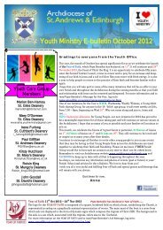 October Youth E-Bulletin - Archdiocese of St Andrews and Edinburgh