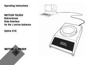 Operating instructions Bidirectional Data Interface ... - Mettler Toledo