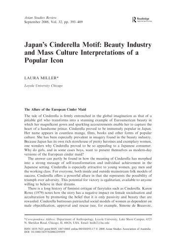 Japan's Cinderella Motif: Beauty Industry and Mass Culture ...
