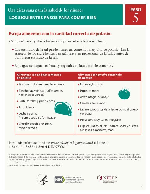 La dieta sana para la salud de los riÃ±ones - National Kidney ...