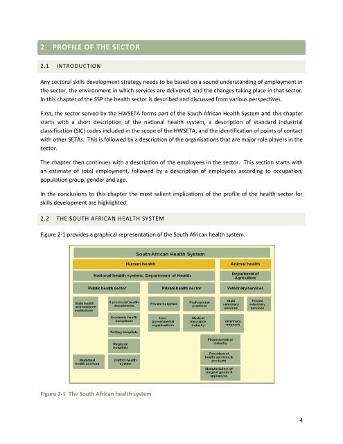 sector skills plan for the health sector in south africa