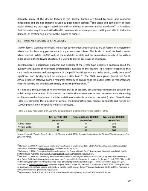 sector skills plan for the health sector in south africa