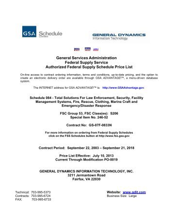 GSA-approved price list - General Dynamics Information Technology