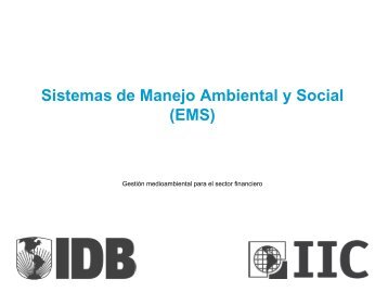 Sistemas de Manejo Ambiental y Social (EMS)