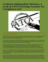 Credence Independent Advisors: A Look at FATCA (Foreign Account Tax Compliance Act)