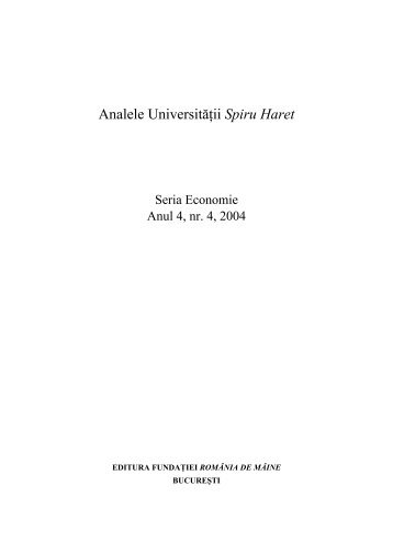 Revista Anale - Seria Economie nr.4 - Universitatea Spiru Haret