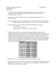 1 ES 6216 â Isotope Geochemistry Problem Set 2 Distributed 9/11 ...