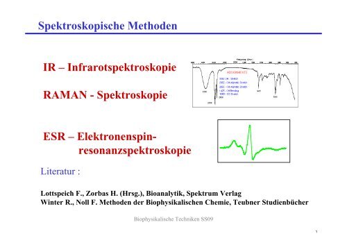 IR â Infrarotspektroskopie RAMAN - Spektroskopie ESR ...