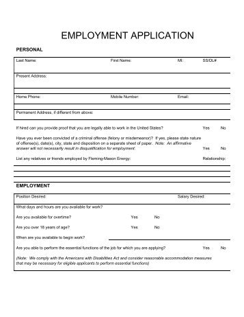 employment application student union inc does not
