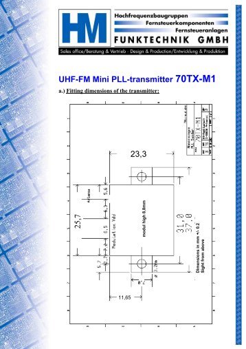 UHF-FM Mini PLL-transmitter 70TX-M1