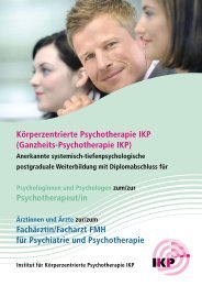 Körperzentrierte Psychotherapie IKP (Ganzheits ... - IKP Institut