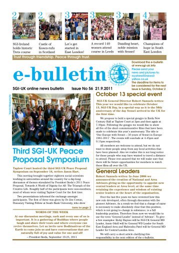 e-bulletin - SGI-UK E-Bulletin and Podcast