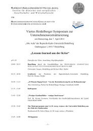 Viertes Heidelberger Symposium zur Unternehmensrestrukturierung