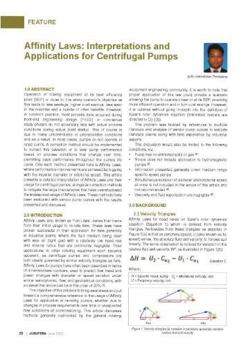 Affinity Laws: Interpretations and Applications for Centrifugal Pumps