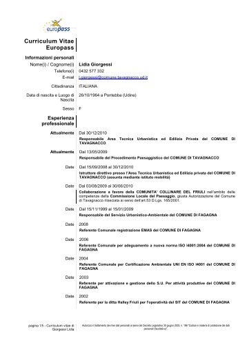 Area Tecnica - Comune di Tavagnacco