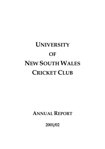 2001-02 - University of New South Wales Cricket Club