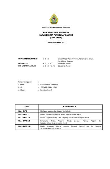 Sekretariat Daerah - Pemerintah Kabupaten Samosir