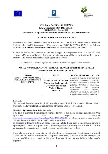 aspetti innovativi della potatura dell'oliveto e del vigneto - Regione ...