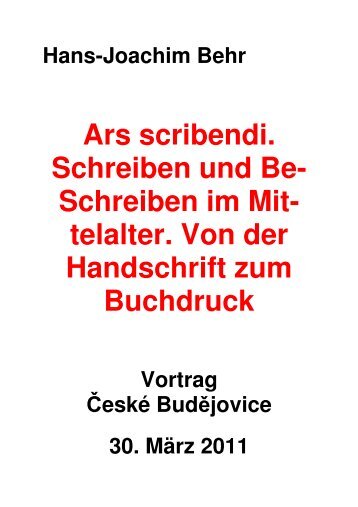 Budweis - Ars scribendi - eAMOS