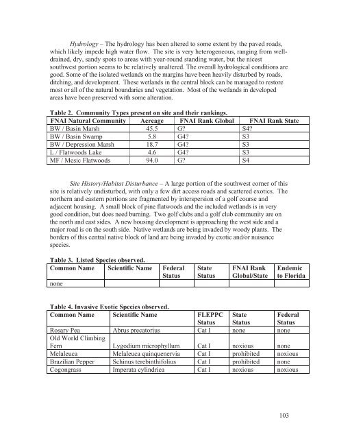 Native Habitat Inventory Final Report 2004 - St. Lucie County