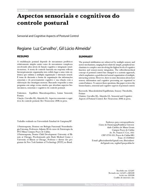 Aspectos sensoriais e cognitivos do controle postural