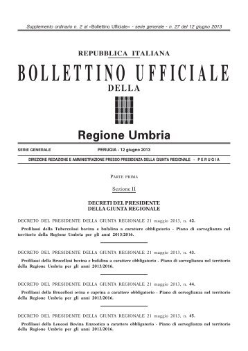 Profilassi della Tubercolosi bovina e bufalina a ... - Comune di Terni