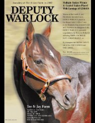 deputy warlock - Thoroughbred Breeders' Association of New Jersey