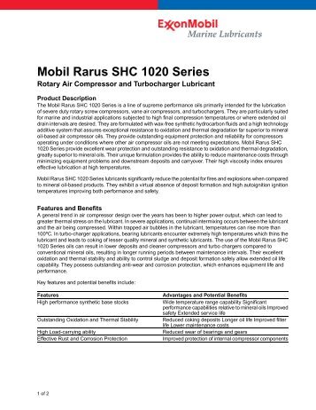 Mobil Rarus SHC 1020 Series - Lindberg & Lund AS