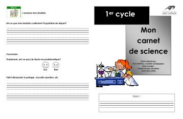 1er cycle Mon carnet de science - Science en ligne