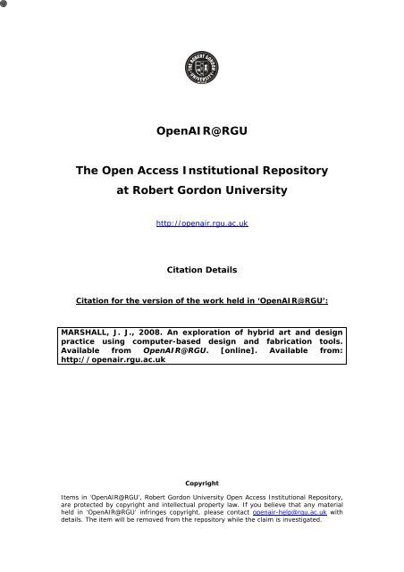 John James Marshall thesis.pdf - OpenAIR @ RGU - Robert Gordon ...