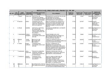 Rezultate preliminare (RP) - uefiscdi