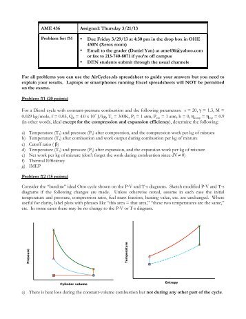 AME 436 Assigned: Thursday 3/21/13 Problem Set ... - Paul D. Ronney