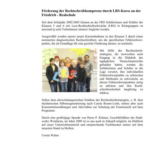 40 Jahre Friedrich - Friedrich Realschule Weinheim.